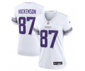 Women's Minnesota Vikings #87 T.J. Hockenson White Winter Warrior Limited Football Stitched Jersey