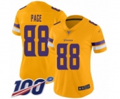 Women's Minnesota Vikings #88 Alan Page Limited Gold Inverted Legend 100th Season Football Jersey