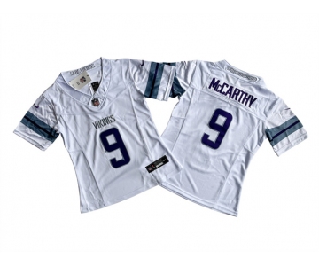 Women's Minnesota Vikings #9 J.J. McCarthy White 2024 F.U.S.E. Winter Warrior Limited Jersey