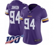 Women's Minnesota Vikings #94 Jaleel Johnson Purple Team Color Vapor Untouchable Limited Player 100th Season Football Jersey