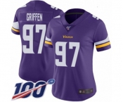 Women's Minnesota Vikings #97 Everson Griffen Purple Team Color Vapor Untouchable Limited Player 100th Season Football Jersey