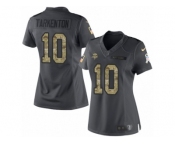 Women's Nike Minnesota Vikings #10 Fran Tarkenton Limited Black 2016 Salute to Service NFL Jersey