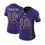 Women's Nike Minnesota Vikings #10 Fran Tarkenton Limited Purple Rush Drift Fashion NFL Jersey