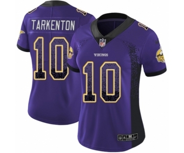 Women's Nike Minnesota Vikings #10 Fran Tarkenton Limited Purple Rush Drift Fashion NFL Jersey