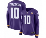 Women's Nike Minnesota Vikings #10 Fran Tarkenton Limited Purple Therma Long Sleeve NFL Jersey