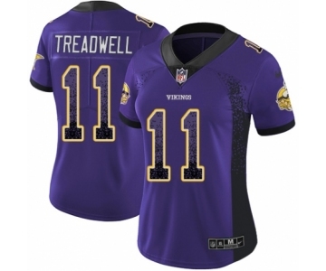 Women's Nike Minnesota Vikings #11 Laquon Treadwell Limited Purple Rush Drift Fashion NFL Jersey