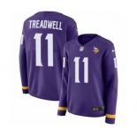 Women's Nike Minnesota Vikings #11 Laquon Treadwell Limited Purple Therma Long Sleeve NFL Jersey