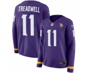 Women's Nike Minnesota Vikings #11 Laquon Treadwell Limited Purple Therma Long Sleeve NFL Jersey