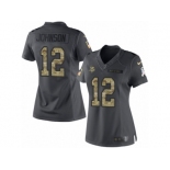 Women's Nike Minnesota Vikings #12 Charles Johnson Limited Black 2016 Salute to Service NFL Jersey