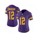 Women's Nike Minnesota Vikings #12 Charles Johnson Limited Purple Rush NFL Jersey