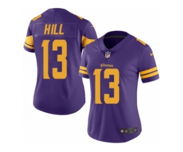 Women's Nike Minnesota Vikings #13 Shaun Hill Limited Purple Rush NFL Jersey