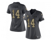 Women's Nike Minnesota Vikings #14 Stefon Diggs Limited Black 2016 Salute to Service NFL Jersey