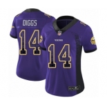 Women's Nike Minnesota Vikings #14 Stefon Diggs Limited Purple Rush Drift Fashion NFL Jersey