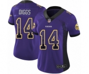 Women's Nike Minnesota Vikings #14 Stefon Diggs Limited Purple Rush Drift Fashion NFL Jersey