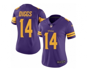 Women's Nike Minnesota Vikings #14 Stefon Diggs Limited Purple Rush NFL Jersey