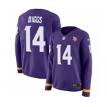 Women's Nike Minnesota Vikings #14 Stefon Diggs Limited Purple Therma Long Sleeve NFL Jersey