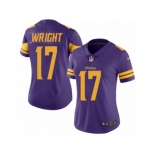 Women's Nike Minnesota Vikings #17 Jarius Wright Limited Purple Rush NFL Jersey