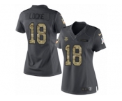 Women's Nike Minnesota Vikings #18 Jeff Locke Limited Black 2016 Salute to Service NFL Jersey