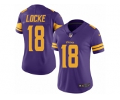 Women's Nike Minnesota Vikings #18 Jeff Locke Limited Purple Rush NFL Jersey