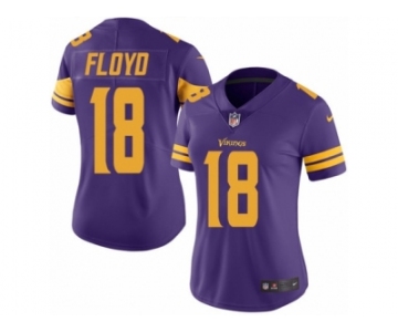 Women's Nike Minnesota Vikings #18 Michael Floyd Limited Purple Rush NFL Jersey