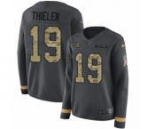 Women's Nike Minnesota Vikings #19 Adam Thielen Limited Black Salute to Service Therma Long Sleeve NFL Jersey