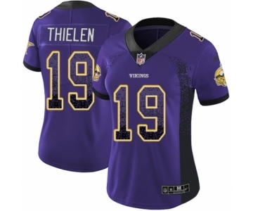 Women's Nike Minnesota Vikings #19 Adam Thielen Limited Purple Rush Drift Fashion NFL Jersey