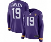 Women's Nike Minnesota Vikings #19 Adam Thielen Limited Purple Therma Long Sleeve NFL Jersey