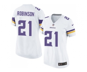 Women's Nike Minnesota Vikings #21 Josh Robinson White Stitched NFL Jersey