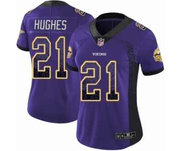 Women's Nike Minnesota Vikings #21 Mike Hughes Limited Purple Rush Drift Fashion NFL Jersey