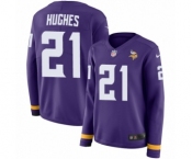 Women's Nike Minnesota Vikings #21 Mike Hughes Limited Purple Therma Long Sleeve NFL Jersey