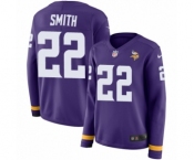 Women's Nike Minnesota Vikings #22 Harrison Smith Limited Purple Therma Long Sleeve NFL Jersey