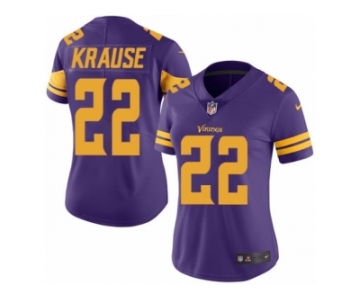 Women's Nike Minnesota Vikings #22 Paul Krause Limited Purple Rush NFL Jersey