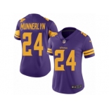 Women's Nike Minnesota Vikings #24 Captain Munnerlyn Limited Purple Rush NFL Jersey