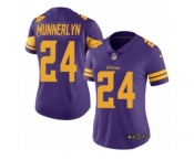 Women's Nike Minnesota Vikings #24 Captain Munnerlyn Limited Purple Rush NFL Jersey