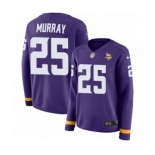 Women's Nike Minnesota Vikings #25 Latavius Murray Limited Purple Therma Long Sleeve NFL Jersey