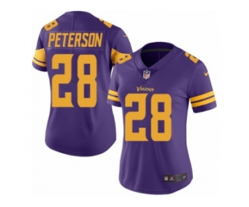 Women's Nike Minnesota Vikings #28 Adrian Peterson Limited Purple Rush NFL Jersey