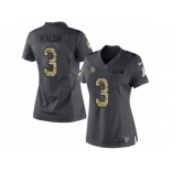 Women's Nike Minnesota Vikings #3 Blair Walsh Limited Black 2016 Salute to Service NFL Jersey