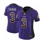 Women's Nike Minnesota Vikings #3 Trevor Siemian Limited Purple Rush Drift Fashion NFL Jersey