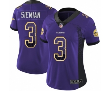 Women's Nike Minnesota Vikings #3 Trevor Siemian Limited Purple Rush Drift Fashion NFL Jersey