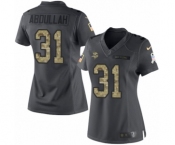 Women's Nike Minnesota Vikings #31 Ameer Abdullah Limited Black 2016 Salute to Service NFL Jersey