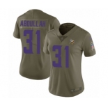 Women's Nike Minnesota Vikings #31 Ameer Abdullah Limited Olive 2017 Salute to Service NFL Jersey