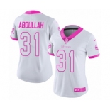 Women's Nike Minnesota Vikings #31 Ameer Abdullah Limited White Pink Rush Fashion NFL Jersey