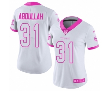 Women's Nike Minnesota Vikings #31 Ameer Abdullah Limited White Pink Rush Fashion NFL Jersey