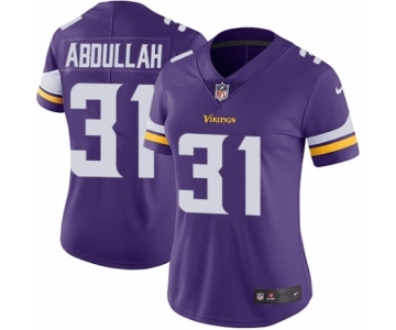 Women's Nike Minnesota Vikings #31 Ameer Abdullah Purple Team Color Vapor Untouchable Limited Player NFL Jersey