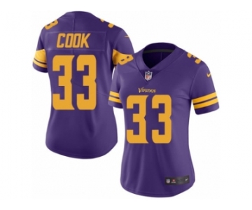 Women's Nike Minnesota Vikings #33 Dalvin Cook Limited Purple Rush NFL Jersey