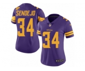 Women's Nike Minnesota Vikings #34 Andrew Sendejo Limited Purple Rush NFL Jersey