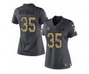 Women's Nike Minnesota Vikings #35 Marcus Sherels Limited Black 2016 Salute to Service NFL Jersey