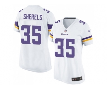 Women's Nike Minnesota Vikings #35 Marcus Sherels White Elite NFL Jersey