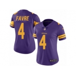 Women's Nike Minnesota Vikings #4 Brett Favre Limited Purple Rush NFL Jersey