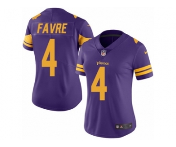 Women's Nike Minnesota Vikings #4 Brett Favre Limited Purple Rush NFL Jersey